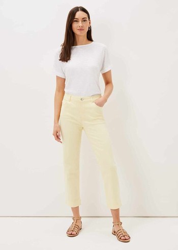 Phase Eight Ramona Straight Leg Jeans Lemon USA | 0643827-NU